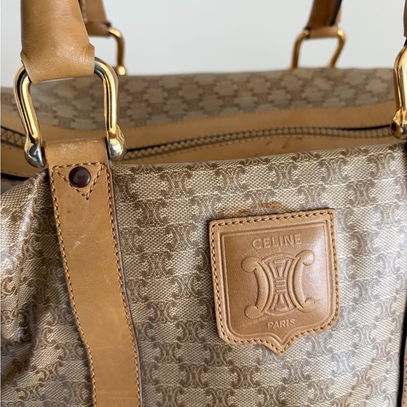 Celine Tan and Brown Monogram Boston bag. 
Has vintage wear. Inside is clean. - Picture 5 of 9